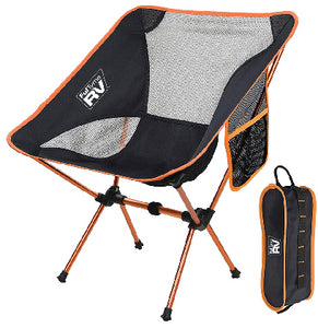 FullTyme RV - Portable Camp Chair - Black/Orange/Grey - 6070