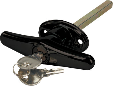 JR Products Black Locking T-Handle for Truck Caps/Bed Covers/Tool Boxes, w/#751 Style Key - 10985