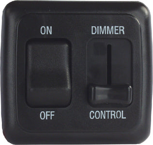 JR PRODUCTS Black Dimmer On/Off Rocker Switch Assembly with Bezel - 12275