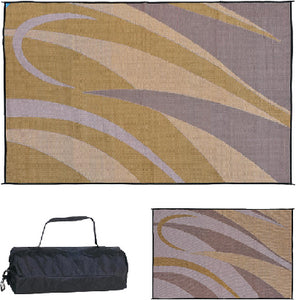 8X12 Patio Mat - Brown/Gold GRAPHIC