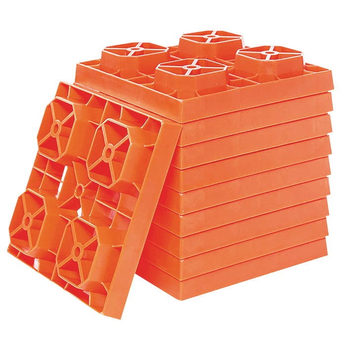 Fultyme RV 2129 Orange Leveling Blocks W/Nylon Carrying Bag, 10/Pack