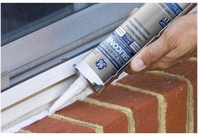 Ge Silicone Ge112 Advanced Indoor/Outdoor Window & Door Caulk, Silicone, 10Oz - White