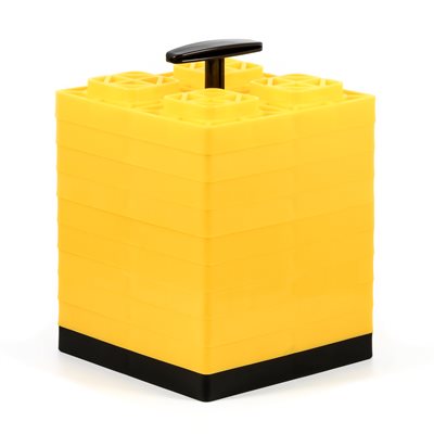 Camco RV Fasten Leveling Blocks - W / T-Handle,2X2, Yellow -10/Pack - 44512