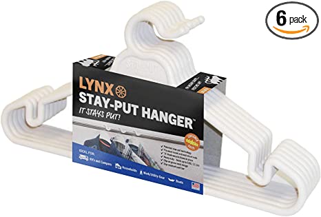 Tri-Lynx 1200W Stay-Put Hanger, 6/Pack, White