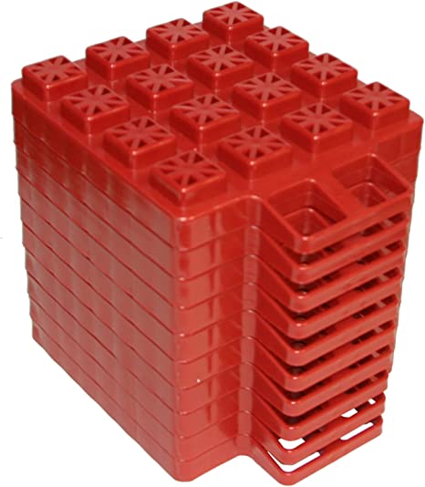 Valterra A10-0920 Stackers Leveler/Jack Pad W/Carry Bag, Red, 10/Pack