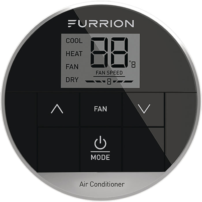 Furrion Chill Single-Zone Basic Backlit LED Wall Thermostat - 2 Fan Speed, Black - 2021123577