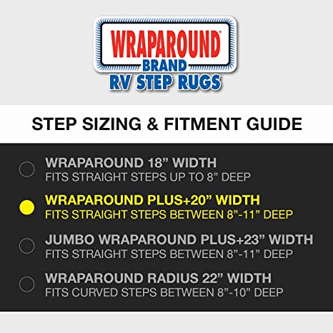Prest-O-Fit - WRAPAROUND Plus RV Step Rug, 20" Wide - ESPRESSO 21070