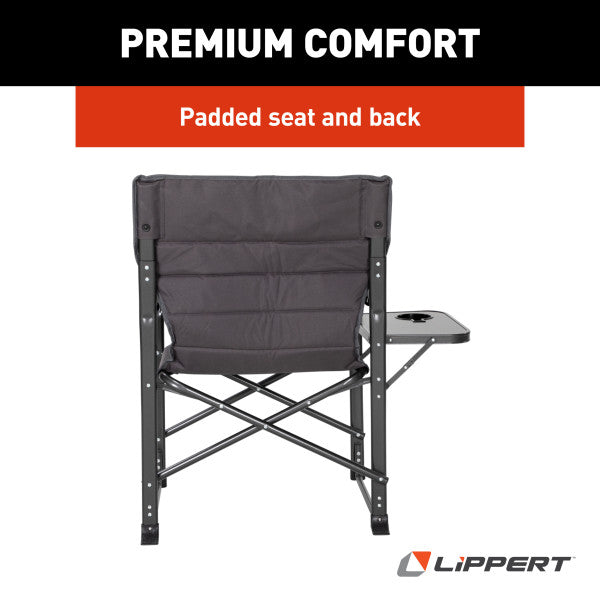 Lippert Scout Plus Director Chair with Side Table, Dark Grey - 2021123280