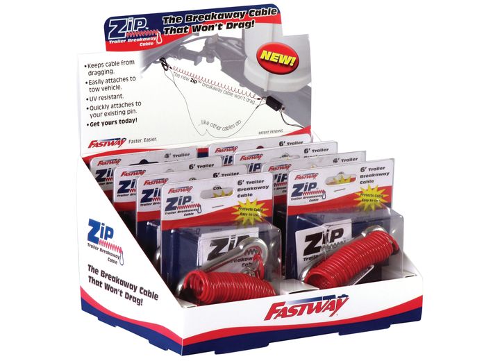 Fastway Zip breakaway cable - 8/pack Display- 4' Zip Breakaway (80019214)