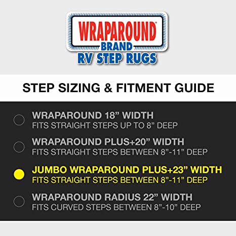 Prest-O-Fit  - Jumbo WRAPAROUND RV Step Rug - 23" - GREY 21053