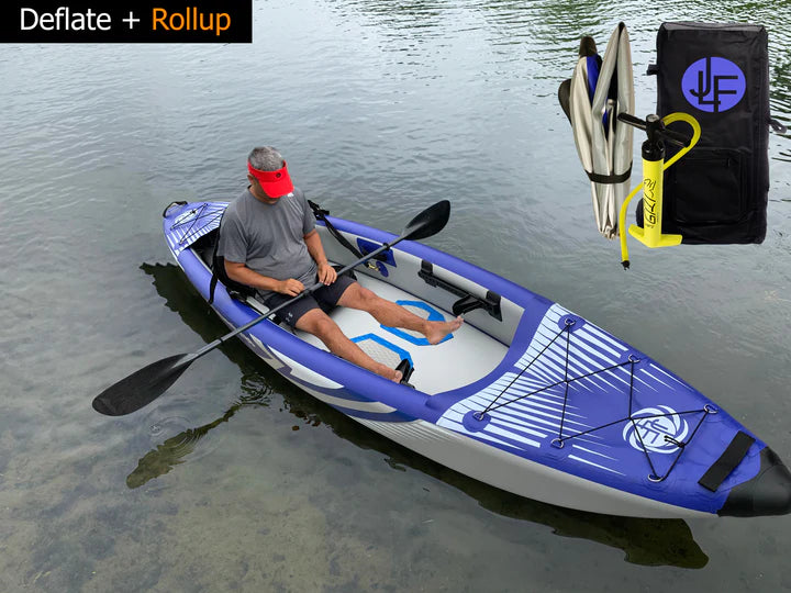 Kunes RV & JLF 10 foot long Inflatable Kayak Set - Red / Grey - JLFKAYAK10FT