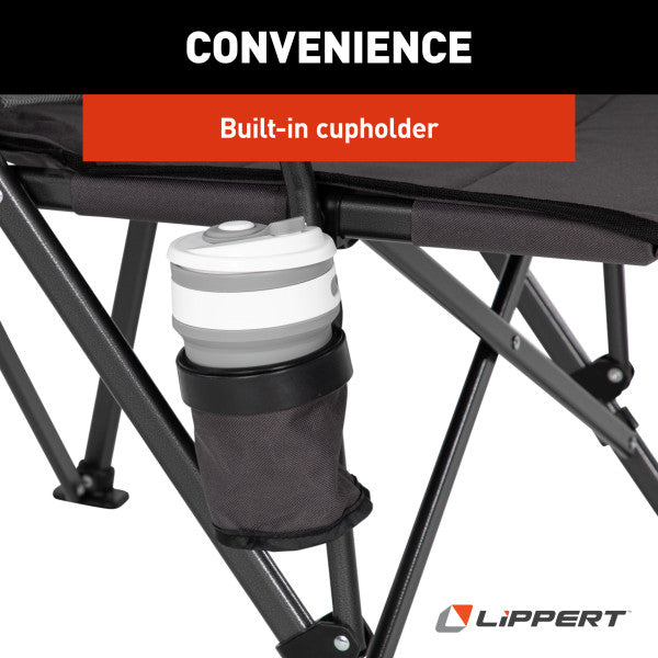 Lippert Scout Outdoor Folding Chair, (500 lb. weight capacity), Dark Grey - 2021123276