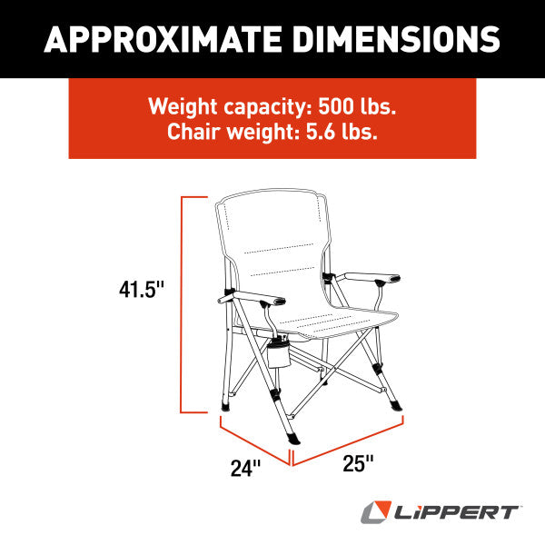 Lippert Scout Outdoor Folding Chair, (500 lb. weight capacity),  Sand - 2021123277