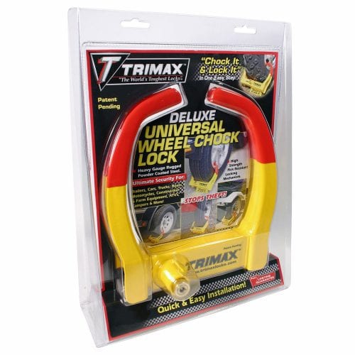 Trimax Deluxe Universal Wheel Chock Lock, Yellow/Red - Tcl75