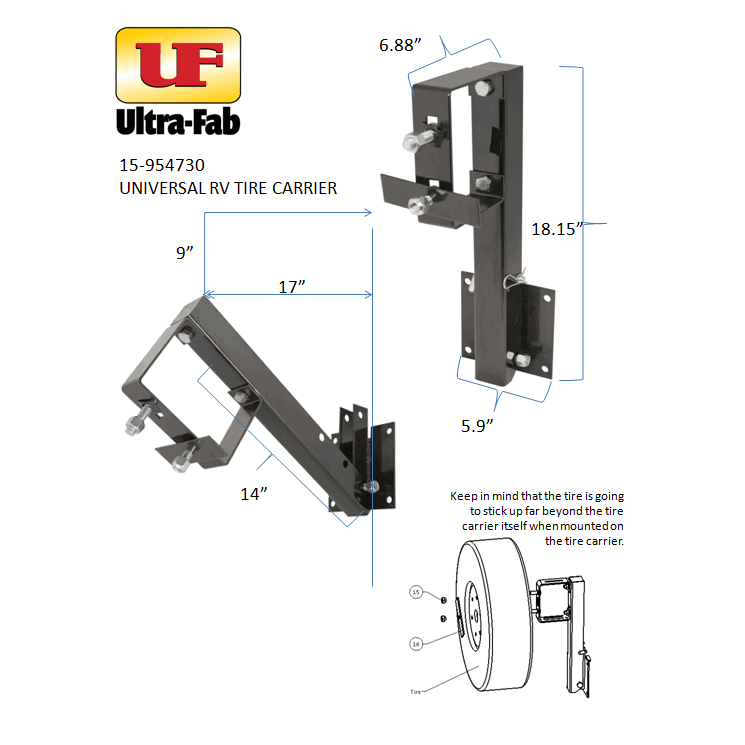 Ultra-fab Universal Rv Spare Tire Carrier - 15954730 — Kunes Rvpanda