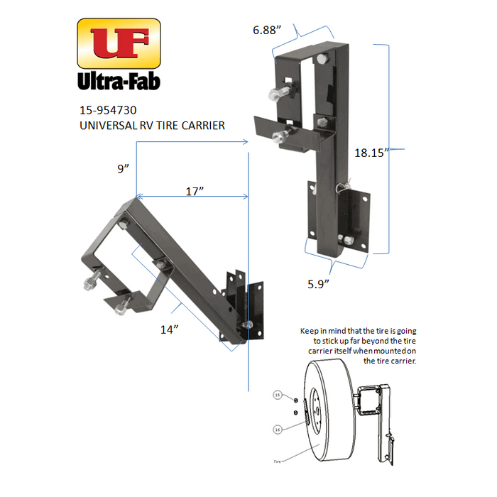 ULTRA-FAB Universal RV Spare Tire Carrier - 15954730