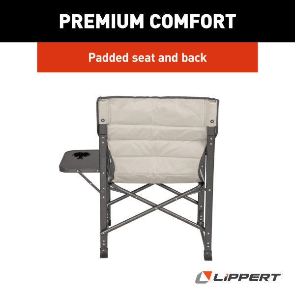 Lippert Scout Plus Director Chair w/Side Table, Sand - 2021123282