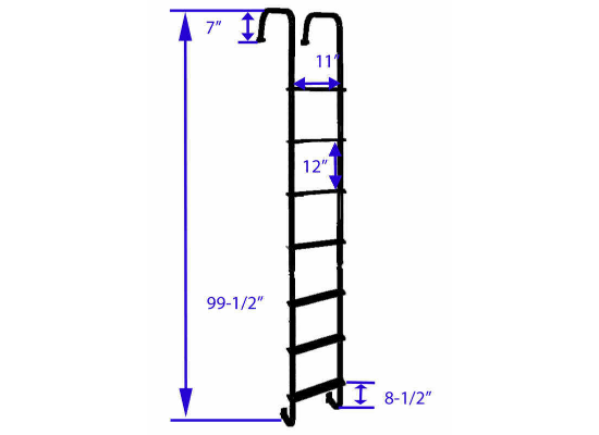 Stromberg Carlson Exterior RV Ladder - Aluminum - 99-1/2" Tall - 250 lbs - Black LA401BA