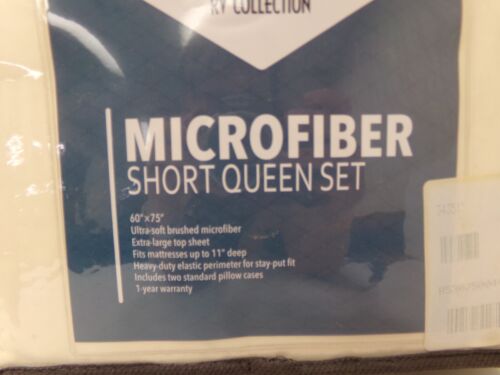 Denver RV Short Queen, 60" x 75" Microfiber Sheet Set - Ivory- 343515